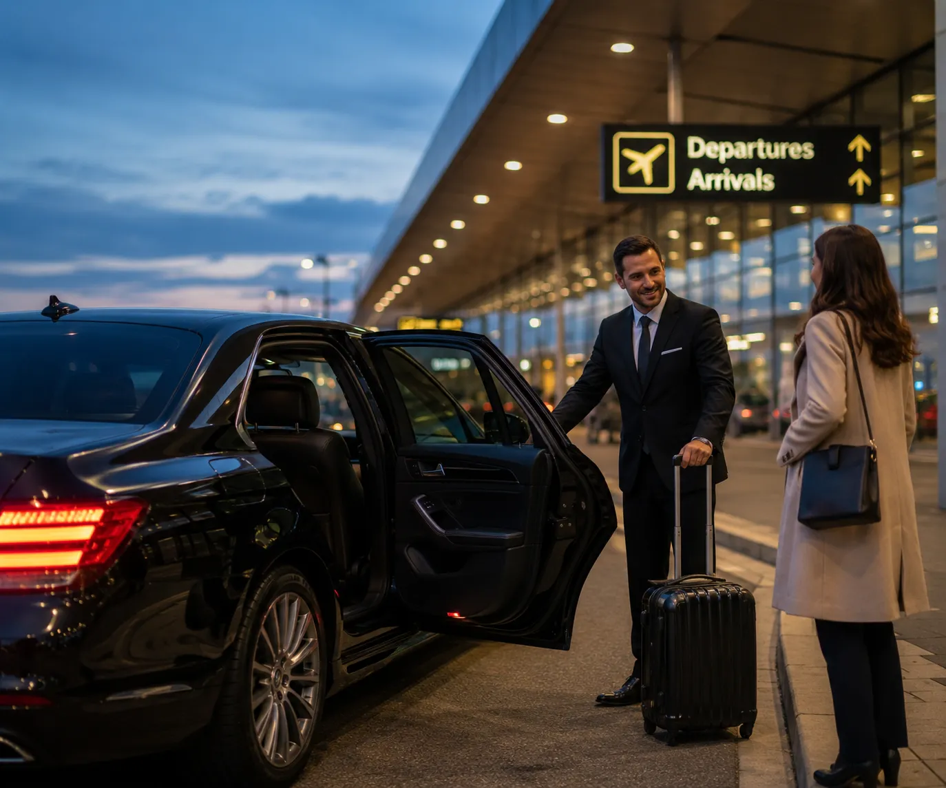 Professional Manchester 24/7 Transfers driver beside vehicle