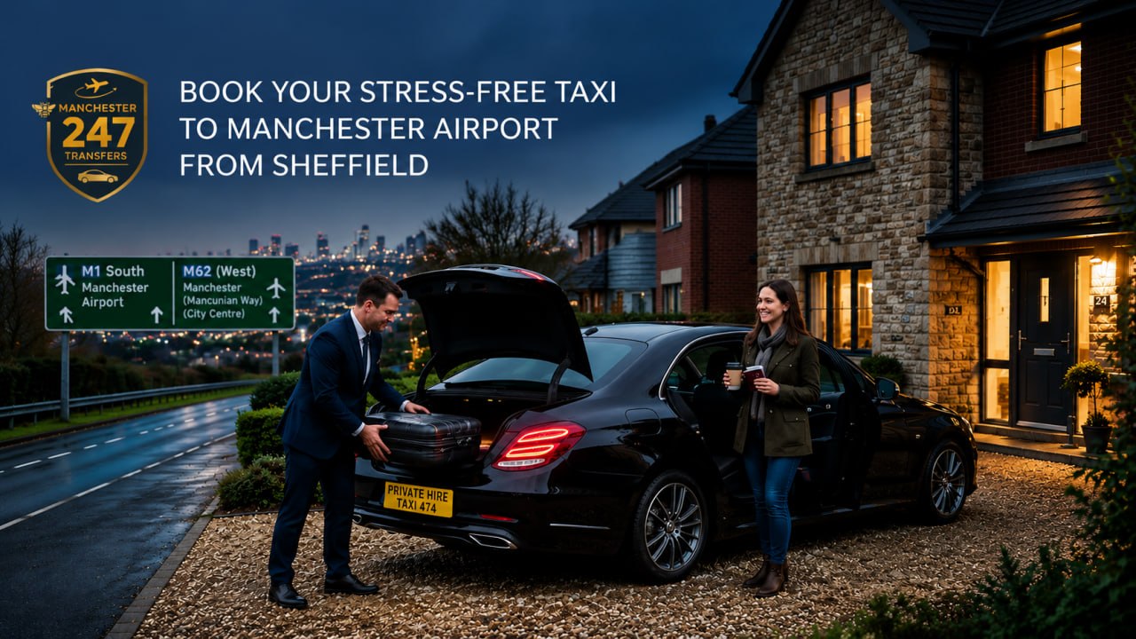 Stress free taxi from Sheffield to Manchester Airport