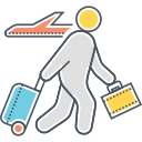 Business travellers arriving relaxed and on time